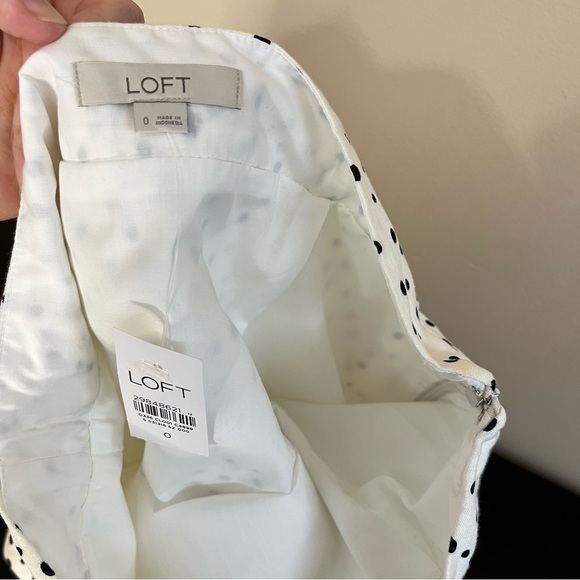 NWT Loft Linen Blend Polka Dot A-Line Skirt - Picture 11 of 16
